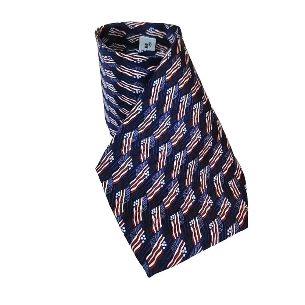 Stonehenge Men's Silk Necktie American Flag Geometric USA Red White Blue Tie‎